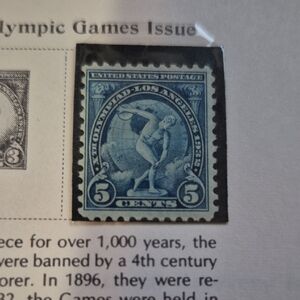 Vintage Blue 5 Cent U.S. Postage Stamp - Olympic Games Issue